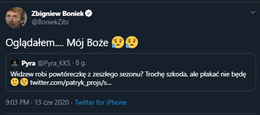 Tak Zbigniew Boniek skomentował porażkę Widzewa! :D